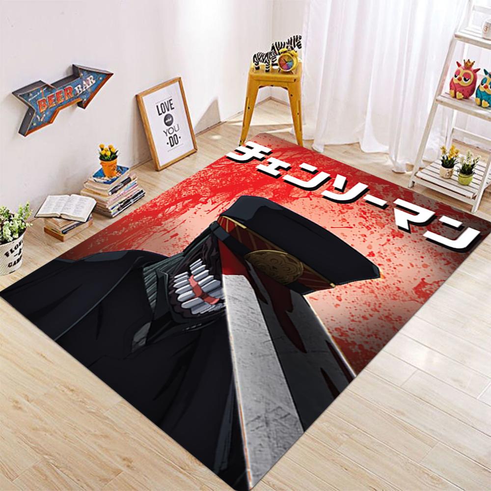 Japanese comic Chainsaw Man horror carpet living room sofa coffee table non-slip floor mat washable carpet