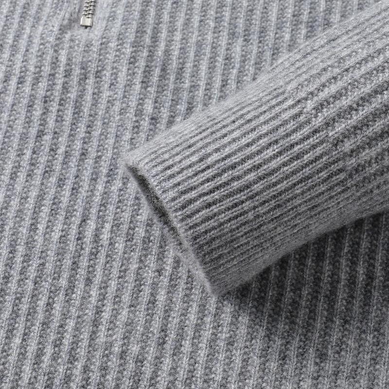 SNOWFLYING Women's 100% Merino Wool Ribbed Half-Zip Hooded Sweater