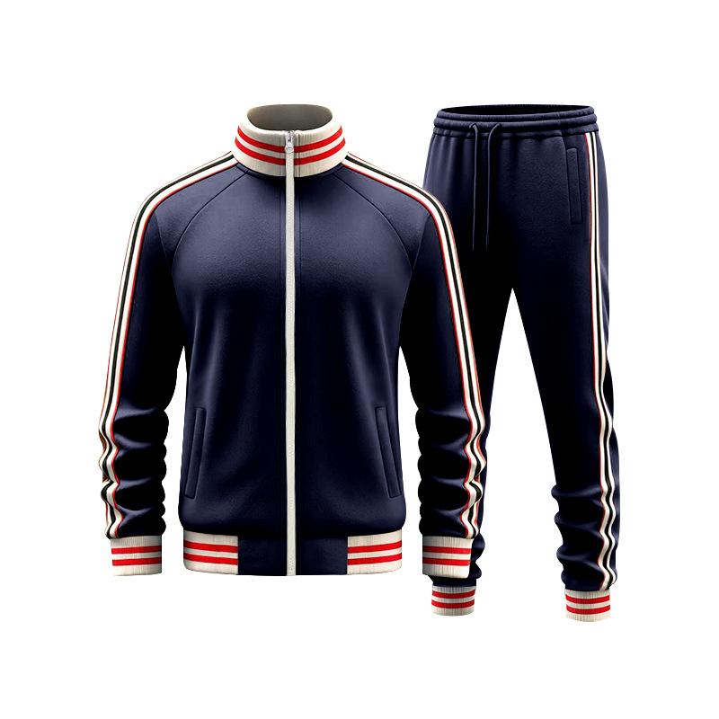 Autumn Heavy Loose and Simple Men's Trendy Sports Plus Velvet Casual Stand Collar Suit