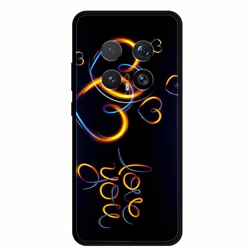 For Honor Magic8 Pro 5G Case Magic 8 Pro Coque Flowers Black Silicone TPU Soft Back Cover For Honor Magic 8 Pro Phone Case Funda Honor Magic8 Pro