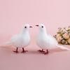 Yousheng White Lifelike Artificial Bird Figurine Realistic Feathered Fake Peace Birds Ornaments for Christmas Tree Wedding Decor