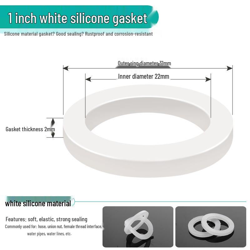 High-temp resistant rubber silicone sealing washer with flat mesh gasket for 4-point water heater and 6-point water meter shower inlet hose.