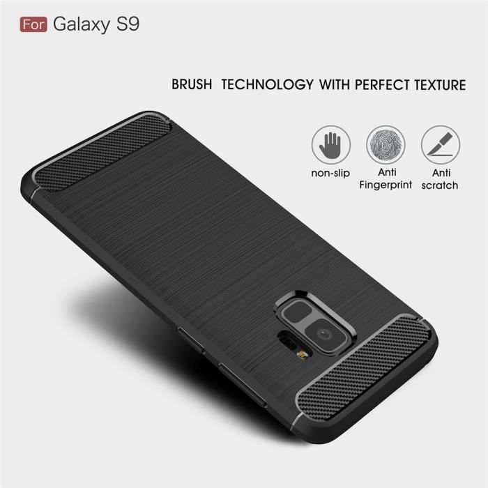 Case - MOONMINI - Samsung Galaxy S9 - Carbon Fiber - Soft TPU - Flexible