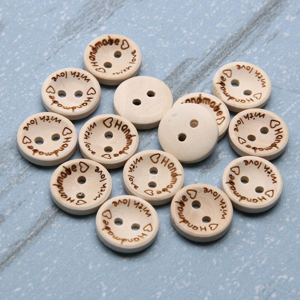 100pcs Sewing Button 15/20/25mm DIY Decor Button 2 Holes Decor Craft Supplies Environmental for Sewing Knitting Handcraft