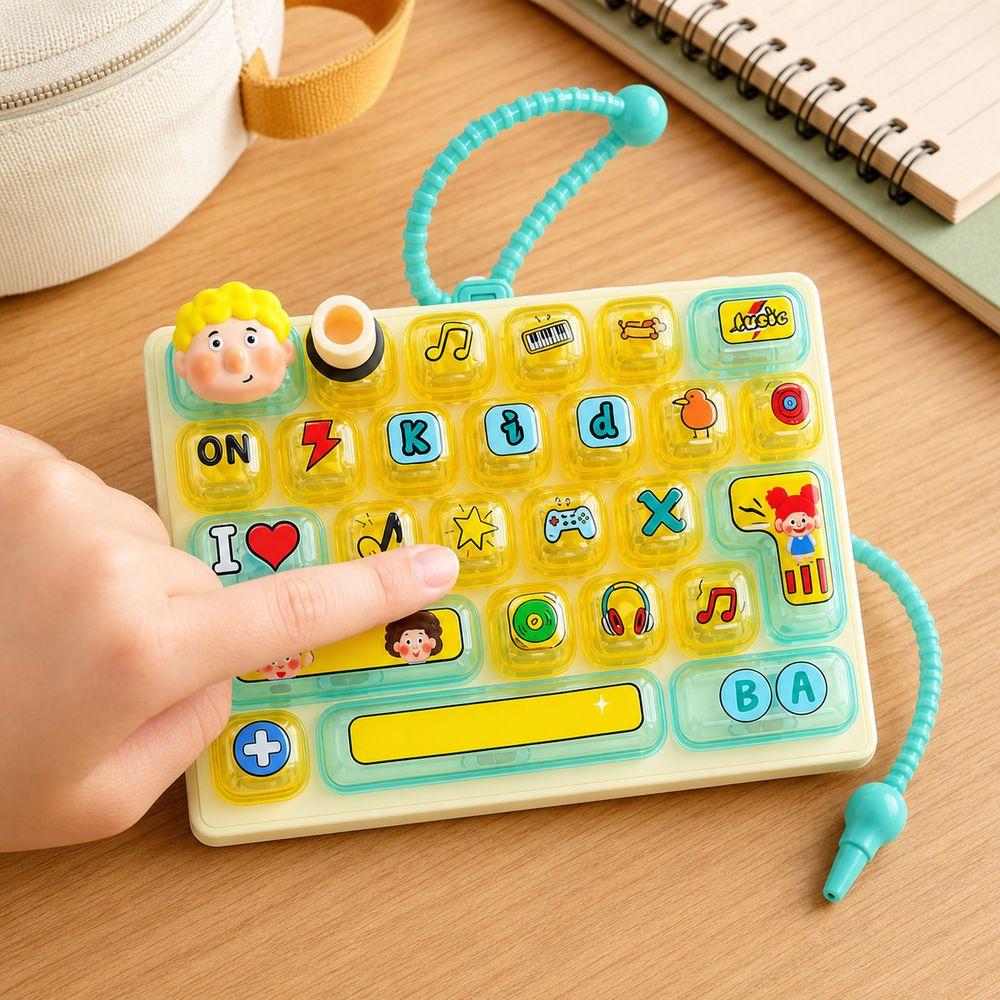 26-key Keyboard Keychain Clear Key Sounds Press Button Toy Keyboard Fidget Toy Bag Ornament