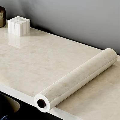 Marble Wallpaper, Oil-proof Heat-resistant Self Adhesive Wallpaper For Kitchen, Furniture Decor, Luxury Champagne White