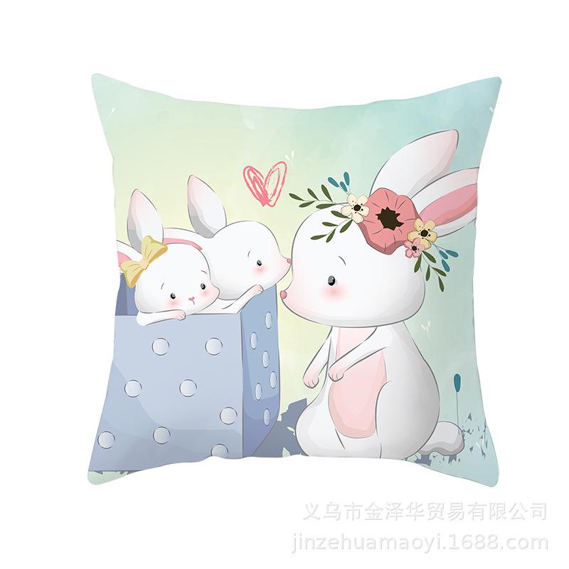 Cute Animal Cartoon Print Pillow Cover Shopee Home Supplies Car Sofa Cushion Cover