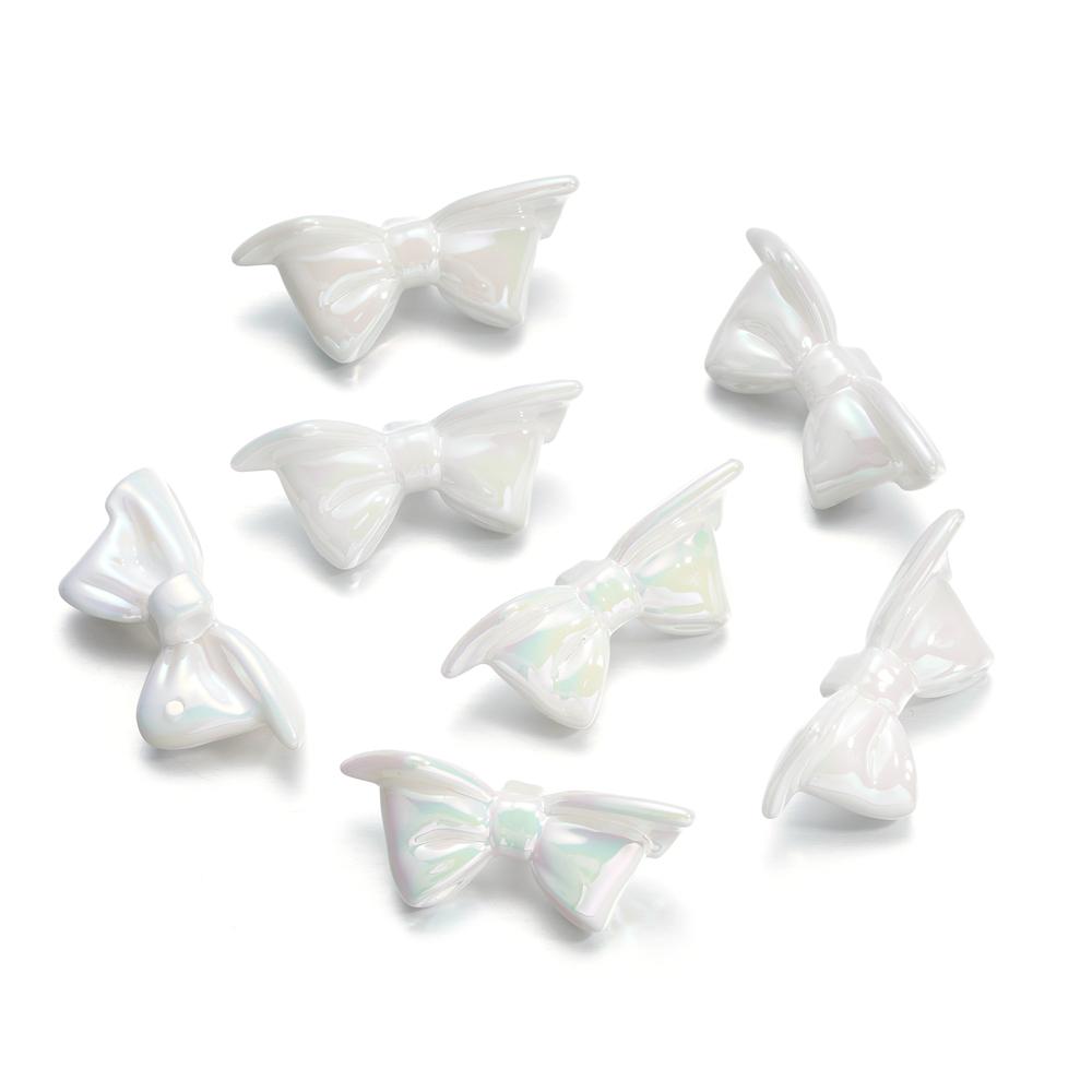 

10Pcs/Lot 18*39.5mm Acrylic Bow Tie Shape Loose Spacer Beads for DIY Jewelry Making Bracelet Earrings Necklace Accessories 10pcs білий