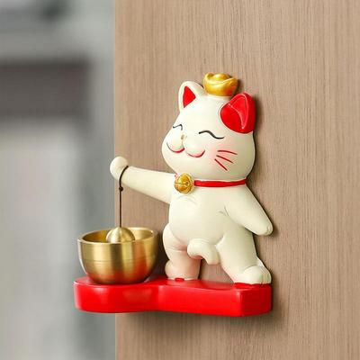 Shopkeepers Bell Wind Chime Cute Lucky Cat Doorbell Japanese Bell Lucky Cat Business Office Door Opening Ornaments Store