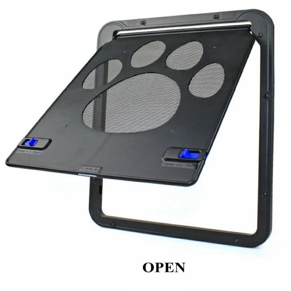Plastic Pet Lockable Screen Door Magnetic Flap Self-Closing Pet Door Dog Flap Door  Home Garden