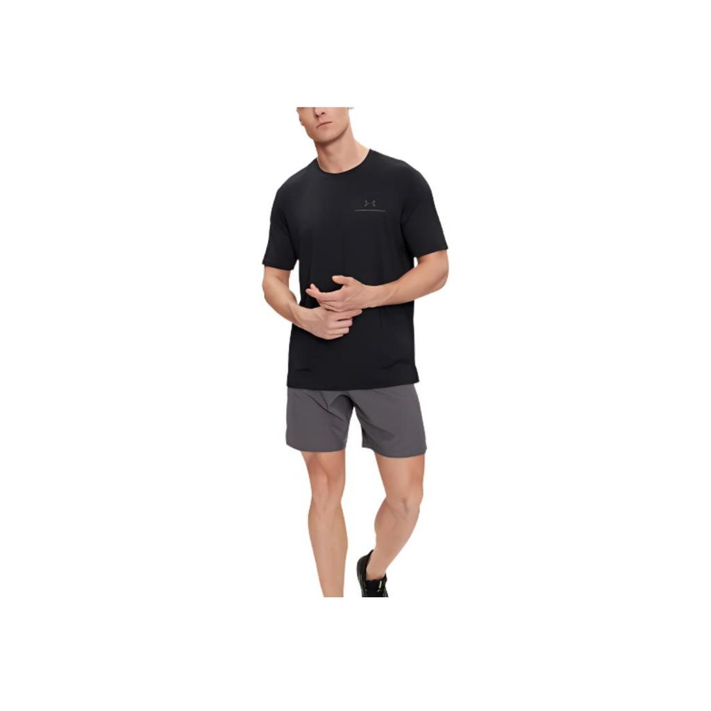 Under Armour UA Vanish Energy Logo Print Crew Neck Short Sleeve T-Shirt Men Tops Black 1383973-001