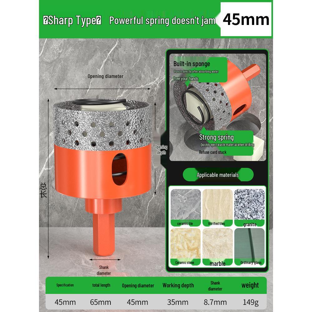 Dry Cutting Hole Saw for Marble, Rock, and Porcelain Tiles – Chip-Free Drilling Bit