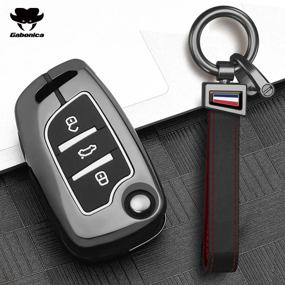 Estuche Plegable para Llave de Coche de Aleación de Zinc de 3 Botones Cubierta Completa Para Peugeot Citroen C1 C2 C3 C4 C5 Ds3 Ds4 Ds5 Ds6 Accesorios de Carcasa para Llave de Coche