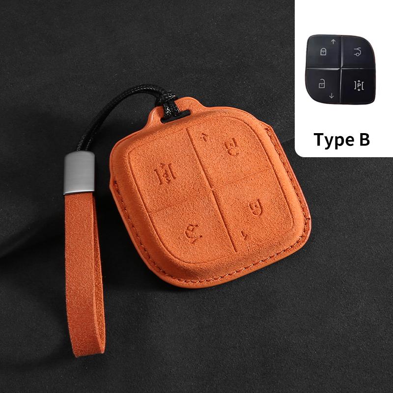 Suede Car Remote Key Case Cover Shell Holder Fob Keychain For LYNK&CO 08 2022 2023 2024 LYNK CO 08 for LYNKCO 01 02 03 05 06 09