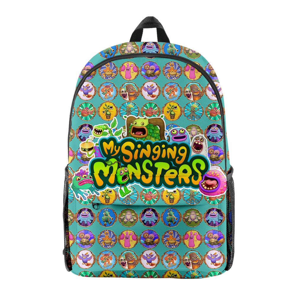 Luxusní Novinka Cool my singing monsters Školní taška Batohy na notebooky 3D Tisk Oxford Voděodolné Cestovní batohy pro chlapce/dívky