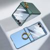 For Z Flip7 Phone Case Screen Protector 2in1 Ring Holder Cover For Samsung Galaxy Z Flip 7 Zflip7 Luxury Pivot Hinge Slim Shell