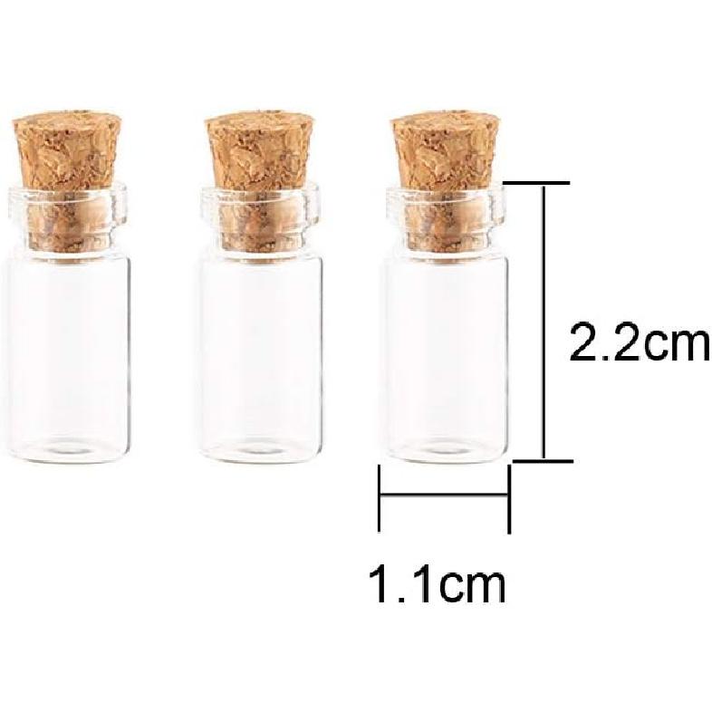 lasenersm 10Pcs/1ML Empty Sample Glass Bottles Jars Vials Case Container with Cork Stoppers for Message Weddings Jewelry Party Favors,Transparent