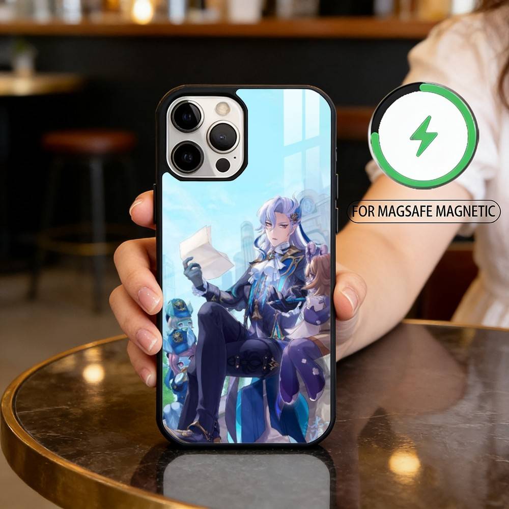 

N-Neuvillette Genshin Impact Phone Case For iPhone17,16,15,14,13,12,11 Plus,Pro Max Magnetic For Magsafe Wireless Charging iPhone16PRO