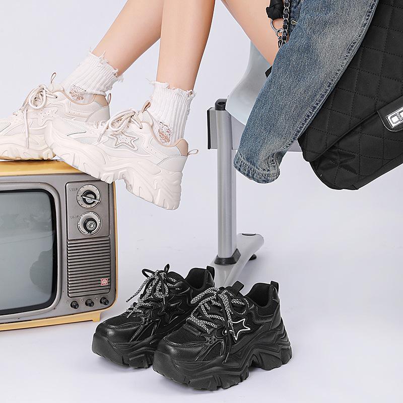 Ogu Shideng Daddy Shoes Women's Autumn 2025 New Light and Comfortable Korean College Style Platform Sneakers Tide