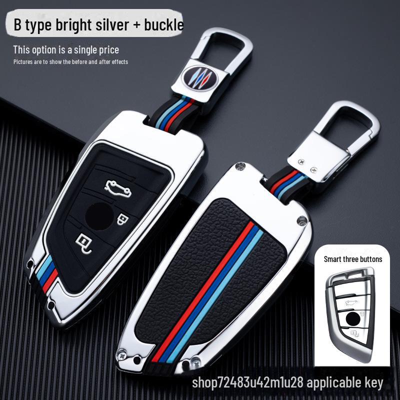 BMW 5 Series Key Cover for 530, 525, 325li - Metal Shell with Buckle