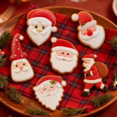 Santa Claus Cookie Cutters Stainless Steel Baking Mold for DIY Christmas Cookies Cakes Non-Stick Holiday