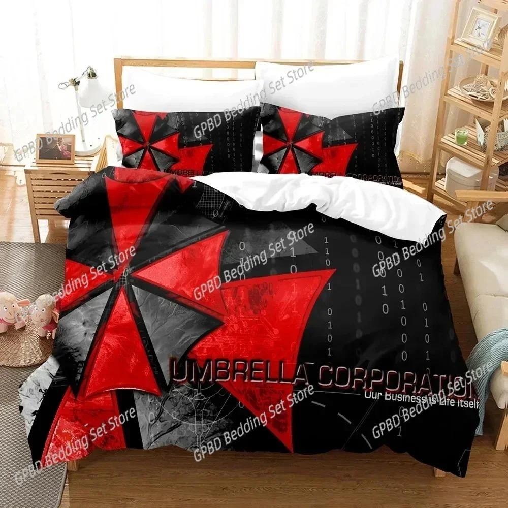 Corporation Red Umbrella Bedding Set 3D Printed Suitable for Bedroom Duvet Cover Set With Pillowcases Kids Home Textile