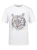 2026 Men's Slim Fit Short Sleeve T-Shirt with Rhinestone Tiger Head Design - Silk Cotton, Trendy, Plus Size Available