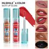 Non-stick Cup Waterproof Lip Glaze Small Blue Bottle Liquid Lipstick 6 Colors Moisturizing and Moisturizing Fine Glitter Lip Gloss