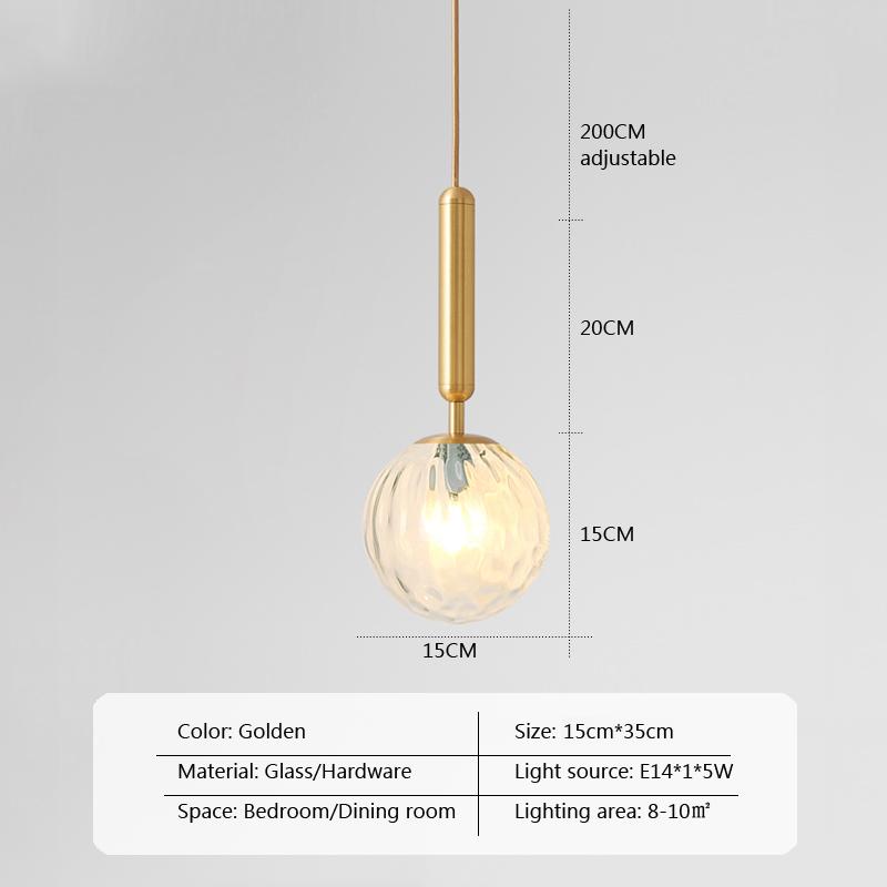 Nordic LED Glass Pendant Light Jewel Blue Ball Hanging Light Wine Red Living Room Decor Fxiture Bedroom Amber Indoor Lamp Lustre
