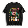 Cheers To 2026 Bright New Year Cartoon Animal Print Top Pure Cotton T-shirt