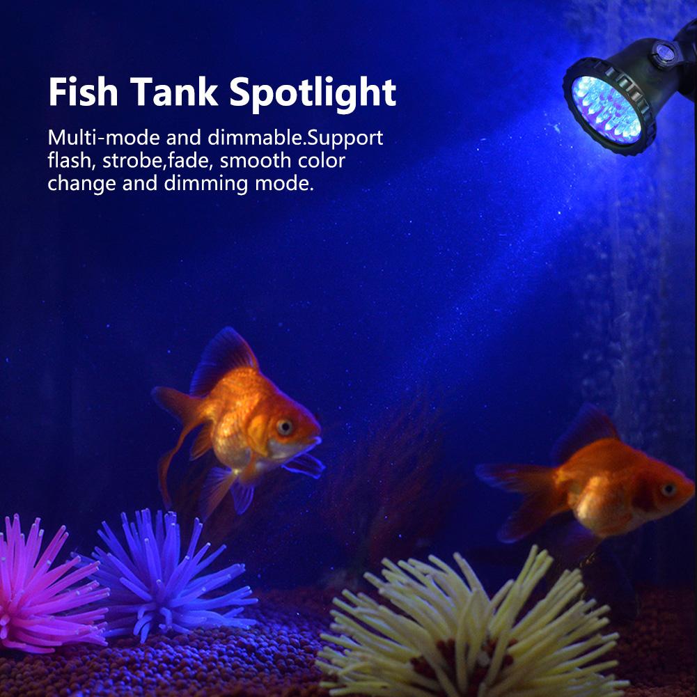 Akvarium LED Vanntett Belysning RGB Senkbar Spotlight Akvarium Hagedam(#9)