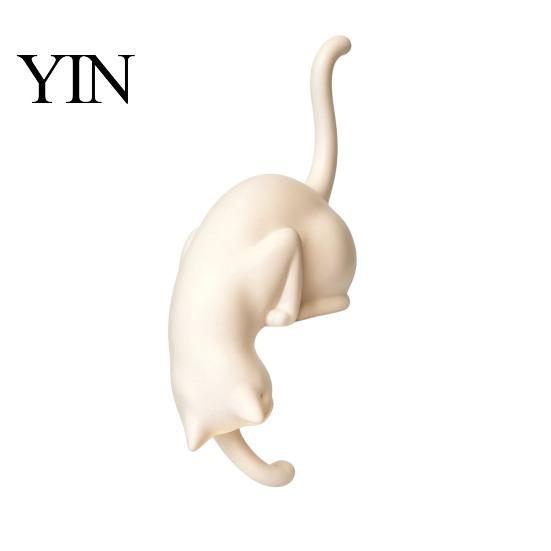 Ganci Decorativi per Lanyard Gatto Stampato 3D Seduto su Scaffale con Lanterna, Gancio Figurine Fantasioso Stile Artigianale Decorazione da Parete Chiavi, Statuetta per Bordo Libro,
