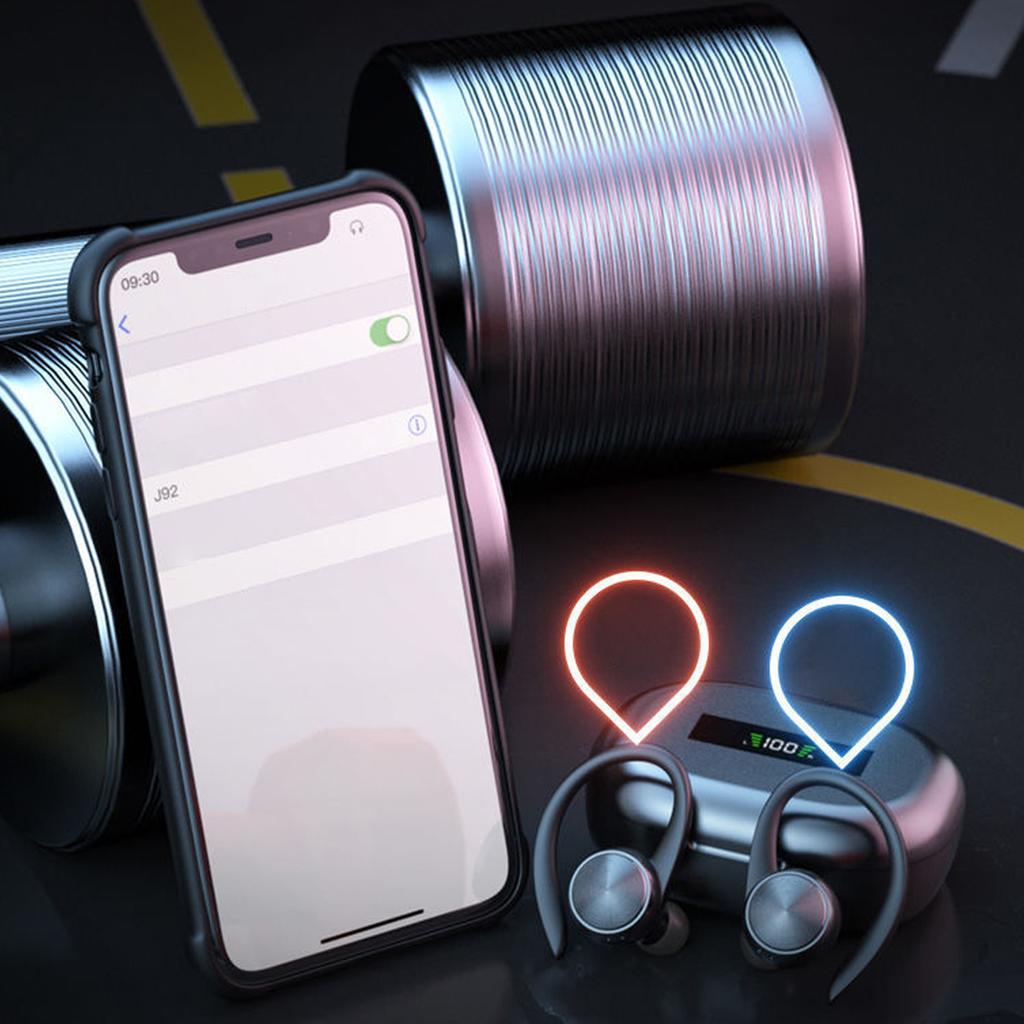 Wireless Bluetooth 5.0 Sports Headphone IPX5 Earbuds w/500mAh Charging Case Ear Hooks Earphones 3D HiFi In-Ear Wireless Headset