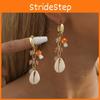 Natural Stylish Stone Shell Mushroom Earrings For Women Street Fashion 2023
