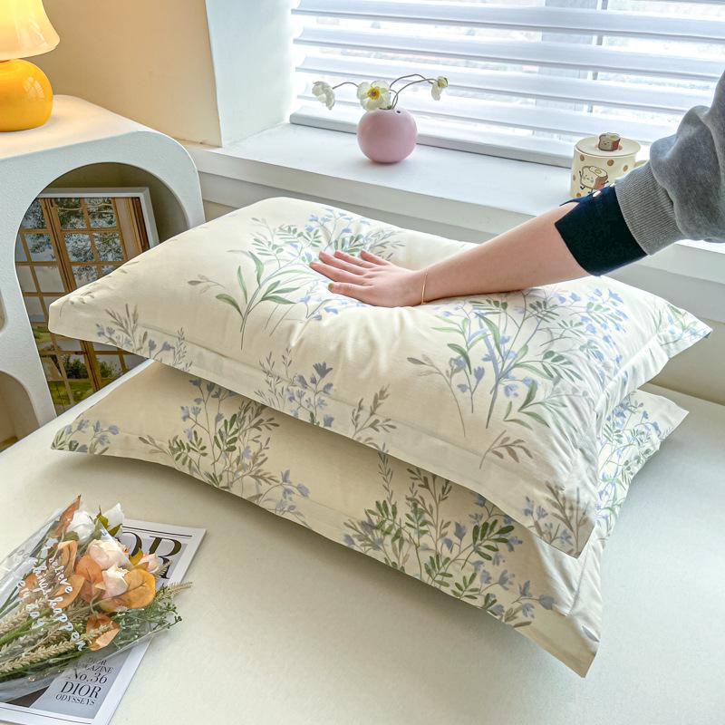 Children's Floral Pillowcase Set - Cotton with Memory Foam Core Cover (30x50cm & 40x60cm)