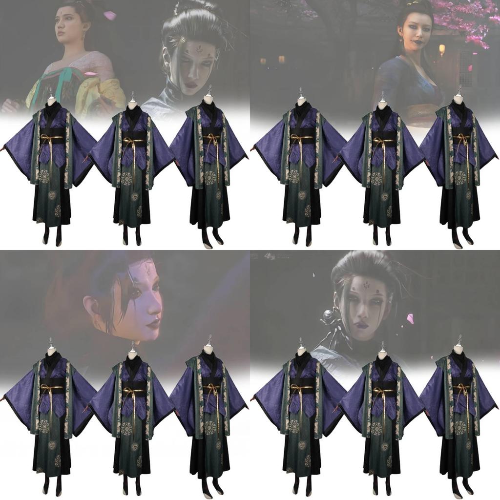 Elegant Black Myth Wukong Cosplay Outfit Featuring Retro Design In Purple Shade