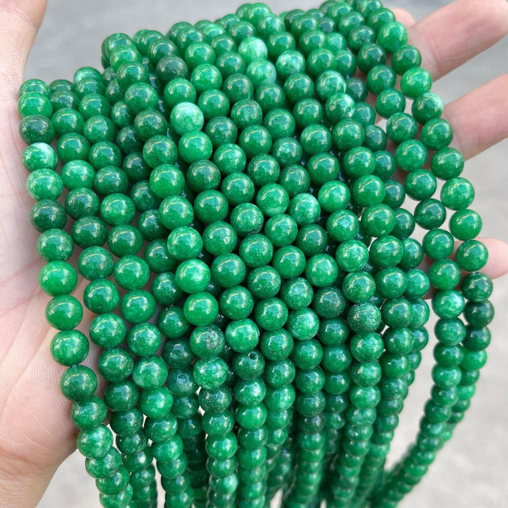 Grade A Green Chalcedony Round Beads for DIY Jewelry Making