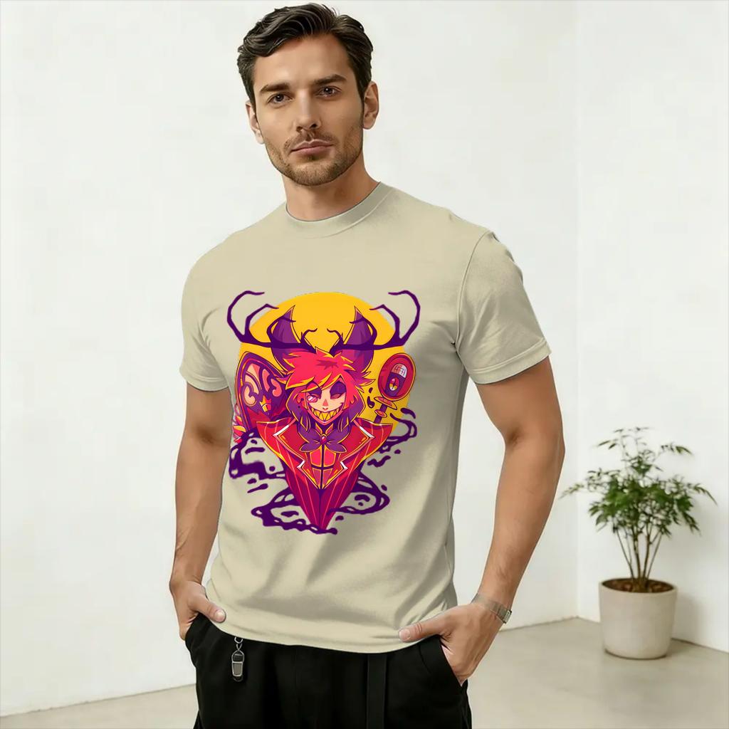 Hazbins Hoteling Vox Unisexs T Shirts Novelty Tee Shirt Short Sleeve Crewneck TShirt Cotton New Arrival Clothing