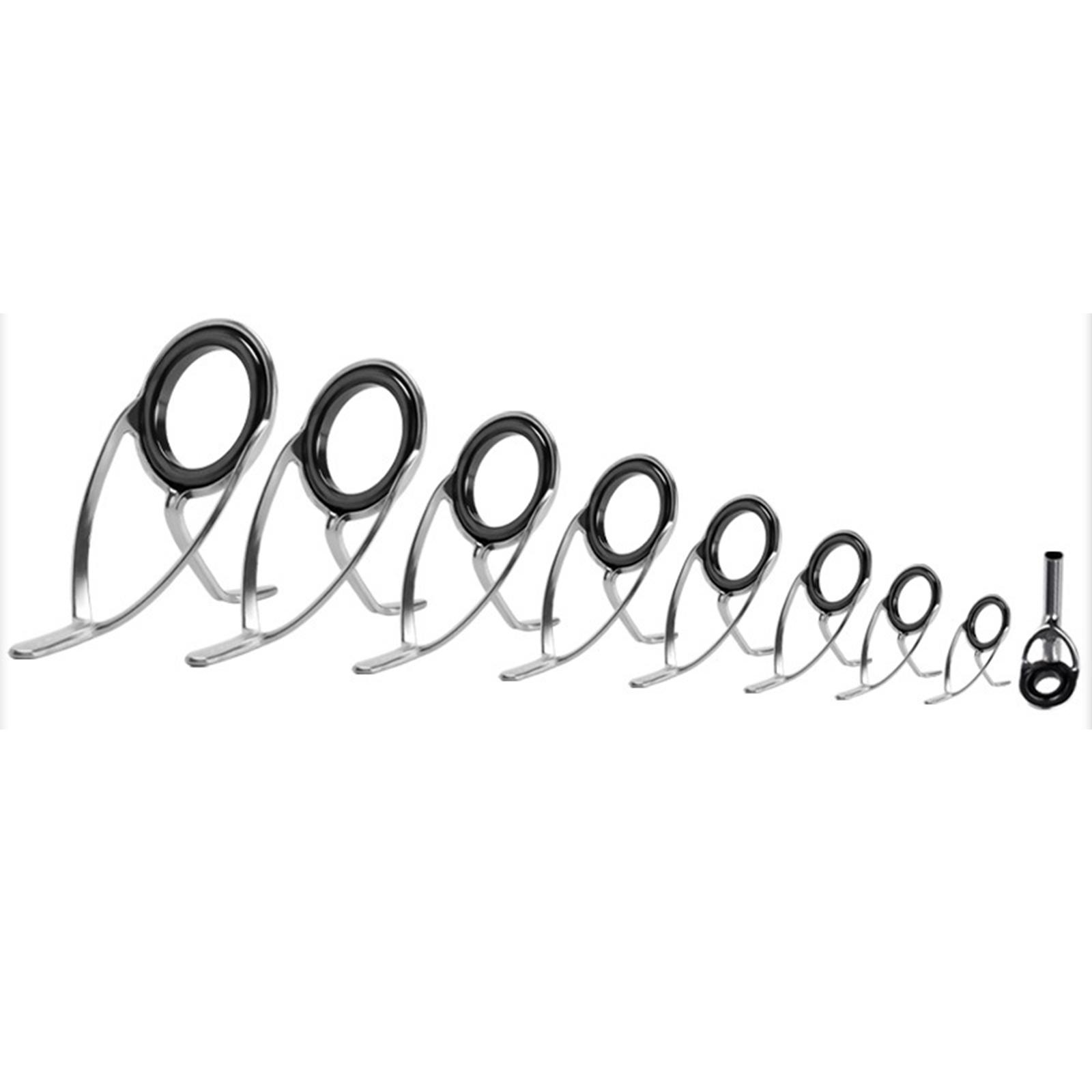 

9 шт. Кільця-направляючі для вудилища з нержавіючої сталі, замінні керамічні наконечники для вудилища, легкі в установці DL