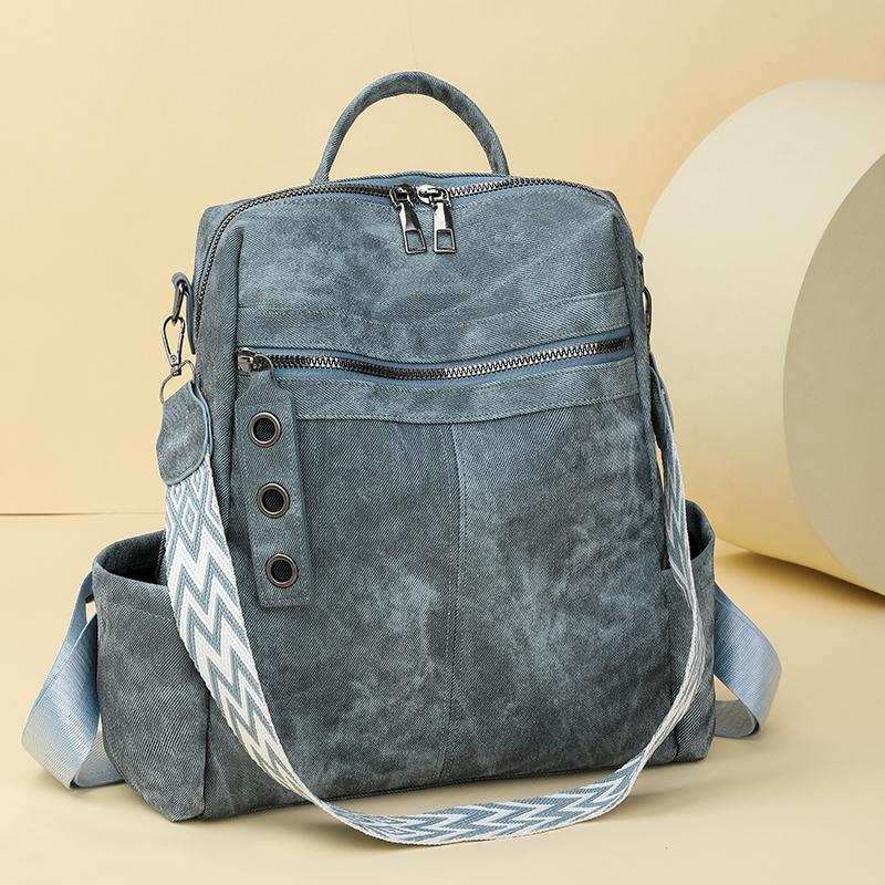 Mochila PU para Mujer Mochila de Gran Capacidad Bolso de Hombro Multifunción