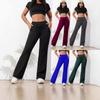 Women's High Waist Flare Pants Straight Leg Pants Loose Fit Athleisure Polyester Solid Color Workout Yoga Casual Trousers