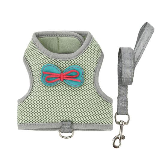 

1 комплект поводка для домашних животных, удобная регулируемая шлейка и поводок для маленьких домашних животных с украшением в виде банта для кроликов, кошек, хорьков L