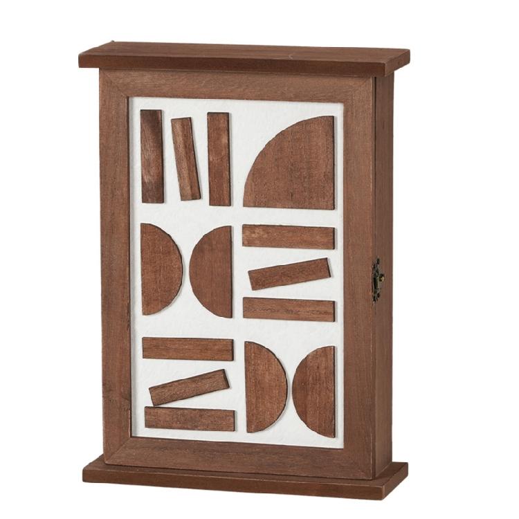 Деревянный настенный ключница с прорезью для почты, деревенский органайзер для дома, компактный дизайн, натуральная отделка, скрытое отделение для хранения для прихожей