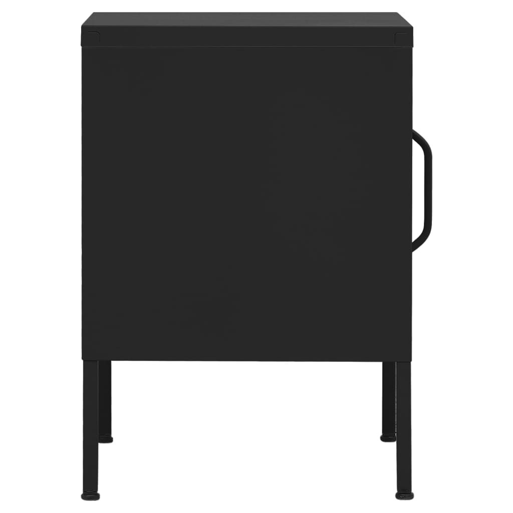 Nightstands 2 Pcs. Black 35 X 35 X 51 Cm Steel