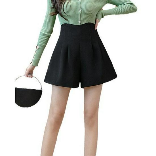 2024 A/W Plus Size High-Waist Wide-Leg A-Line Bootcut Shorts for Women