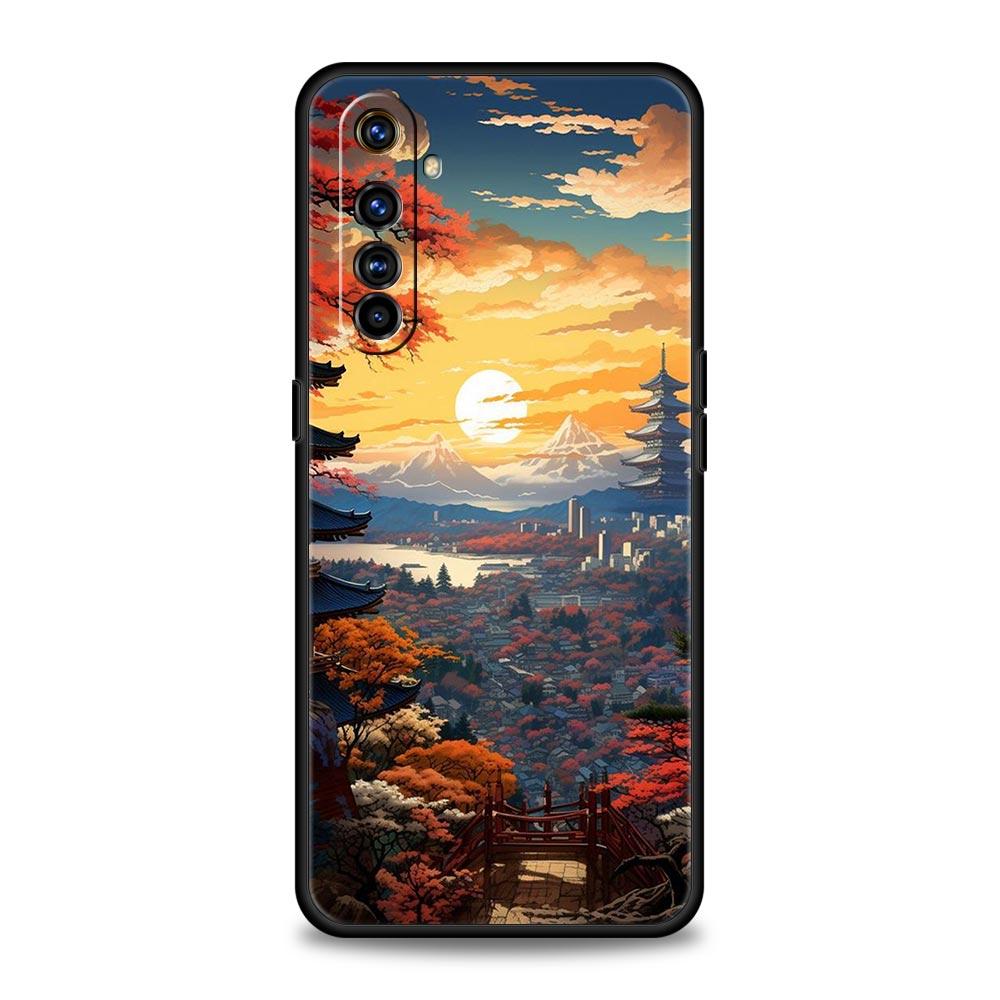 For Realme GT Neo 2 3 3T 5 Phone Case For Realme 12 11 5G 10 9 8 5G 7 6 GT5 GT3 GT2 Pro C21 C11 C25 C35 Cover Japanese Landscape