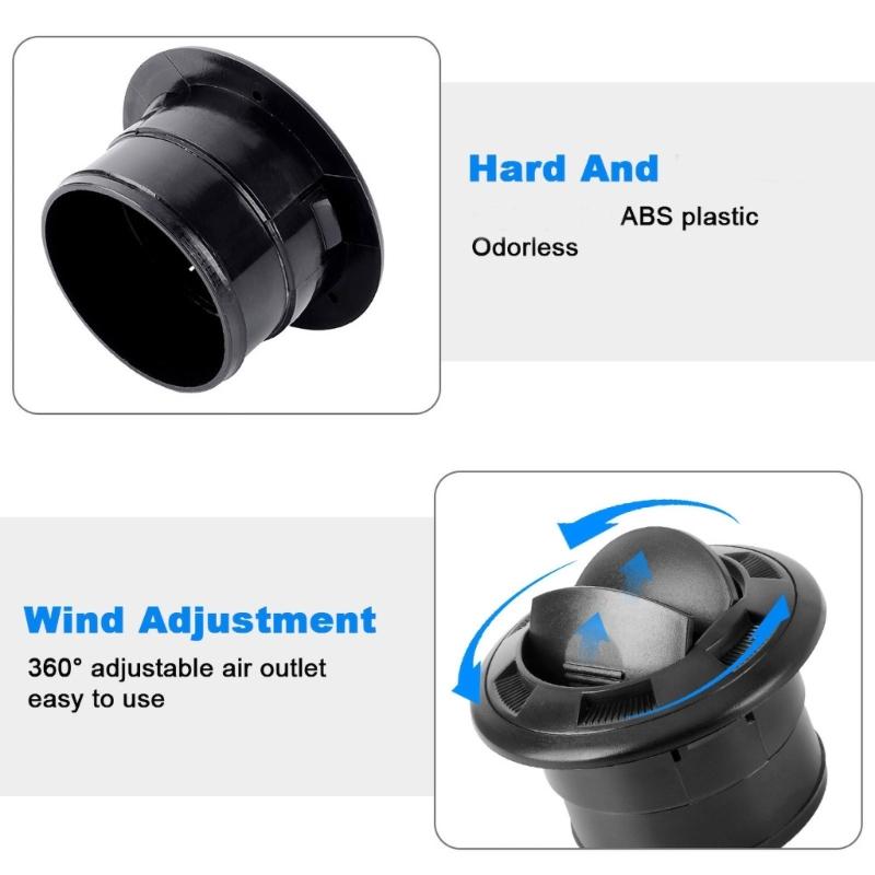 Okrągły nawiew klimatyzacji Regulowana żaluzja Równomierna dystrybucja powietrza Komfort dla autokarów Kamperów Łatwy montaż