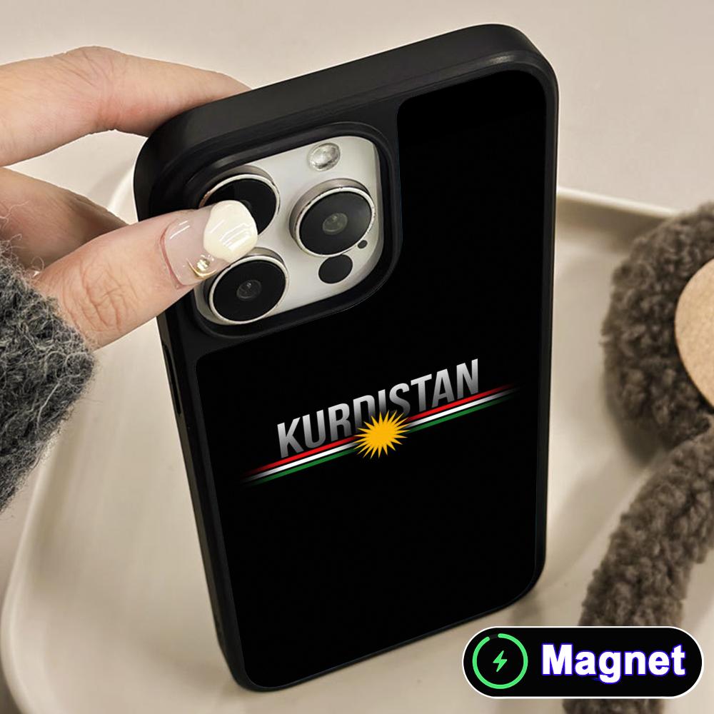 Kurdistan Flag Matte Surface Magsafe Mobile Phone Case for iPhone 17 16 15 14 13 12 11 Air Pro Max Plus Colorful Cover