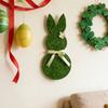Easter Bunny Door Sign Wooden Welcome Bunny Sign with Bow Farmhouse Hanging Rabbit Wreath for Front Door Porch Wall Home Indoor Outdoor Decor