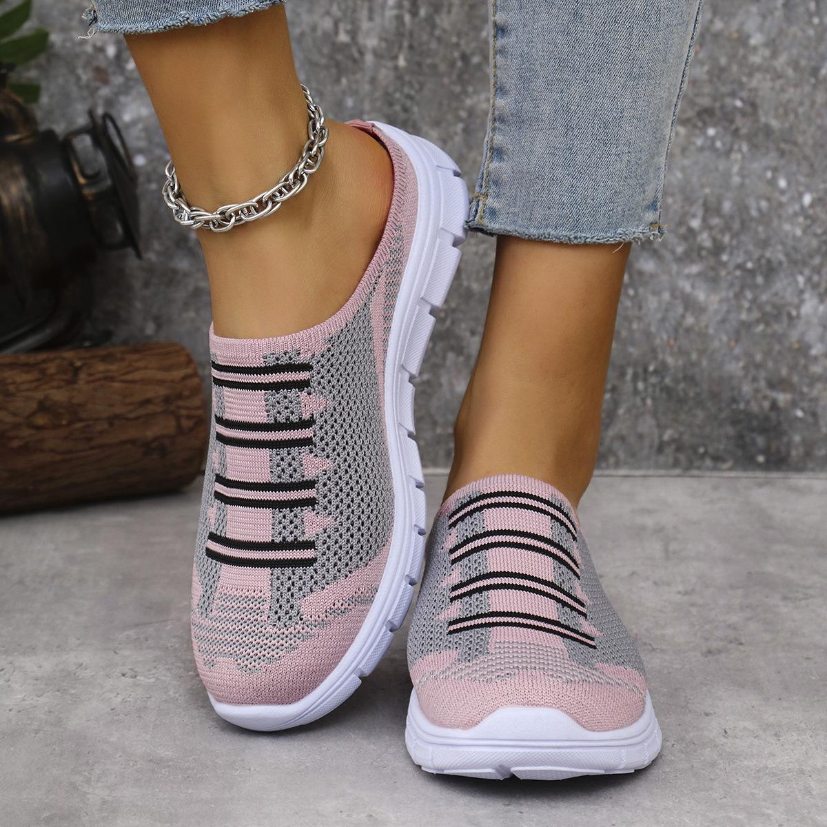 

Женские летние туфли для пар, повседневные дышащие полутапочки, туфли на плоской подошве 39 розовый